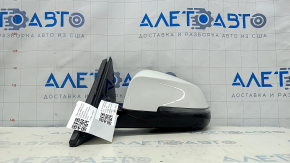 Left side mirror complete BMW 5 F10 11-16 9 pins, turn signal, white, scratches, abrasion, sand