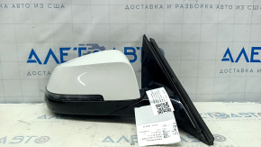 Side mirror right complete BMW 5 F10 11-16 5 pins, turn signal, white, scratches, sand