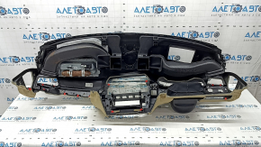 Torpedo front panel with AIRBAG BMW 5 F10 11-16 black and beige, for projection, rusty pyropatron, for dry cleaning