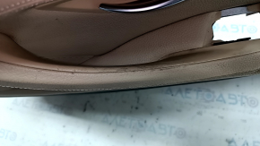 Door trim card front right BMW 5 F10 11-16 leather Dakota black with beige, scratches, bumps, abrasion on the handle, needs cleaning