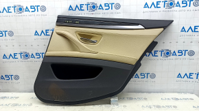 Door trim card rear right BMW 5 F10 11-16 leather Dakota black with beige, for cleaning
