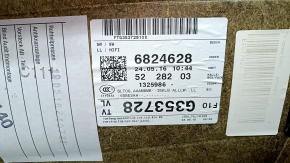 Door trim card front left BMW 5 F10 11-16 leather Dakota black with beige, dented, cracks on leather, needs cleaning