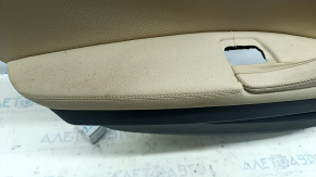 Door trim card rear left BMW 5 F10 11-16 leather Dakota black with beige, scratches, for cleaning
