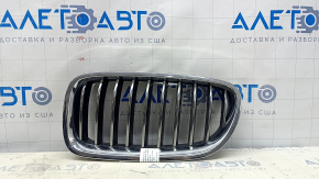 Radiator grill left BMW 5 F10 14-16 chrome without night vision, Base, scratches, pokes on chrome, sand