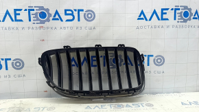 Radiator grill left BMW 5 F10 14-16 chrome without night vision, Base, scratches, pokes on chrome, sand
