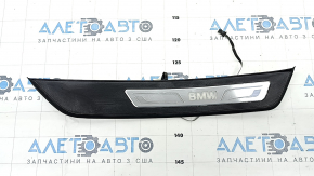 Door sill outer rear right BMW 5 F10 11-16 black with chrome, backlight, water damage