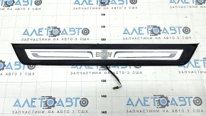 Door sill outer front right BMW 5 F10 11-16 black with chrome, backlight, water damage, scratches, bump
