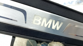 Door sill outer front right BMW 5 F10 11-16 black with chrome, backlight, water damage, scratches, bump