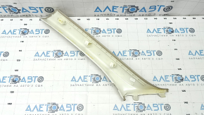 Front pillar trim upper right BMW 5 F10 11-16 beige oyster, crack in fastening, needs cleaning