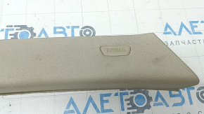 Front pillar trim upper right BMW 5 F10 11-16 beige oyster, crack in fastening, needs cleaning