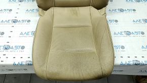 Driver's seat upholstery BMW 5 F10 11-16 Luxury leather, beige, 3 parts, cracked, worn, dry-cleanable