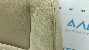 Driver's seat upholstery BMW 5 F10 11-16 Luxury leather, beige, 3 parts, cracked, worn, dry-cleanable