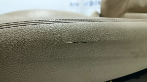 Driver's seat upholstery BMW 5 F10 11-16 Luxury leather, beige, 3 parts, cracked, worn, dry-cleanable