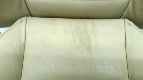 Driver's seat upholstery BMW 5 F10 11-16 Luxury leather, beige, 3 parts, cracked, worn, dry-cleanable