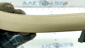 Center console trim leather Dakota BMW 5 F10 11-16 beige, broken fastening, needs cleaning
