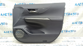 Door trim card front right Toyota Venza 21-22 LE, XLE black, leather, dark gray trim, with handle, scratches, for cleaning