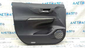 Door trim card front left Toyota Venza 21-22 LE, XLE black, leather, for seat memory, dark gray trim, with handle, scuffs