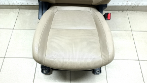 Passenger seat Mitsubishi Outlander 16-18 rest, with airbag, mechanical, beige leather, cracks in leather, for cleaning