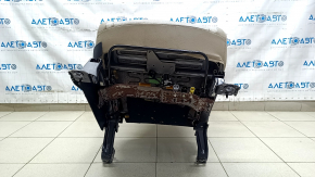 Passenger seat Mitsubishi Outlander 16-18 rest, with airbag, mechanical, beige leather, cracks in leather, for cleaning
