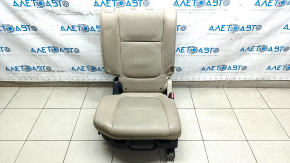 Back row of seats 2nd row right Mitsubishi Outlander 16-18 rest, beige leather, cracks, dented leather, scuffs, dry cleaning