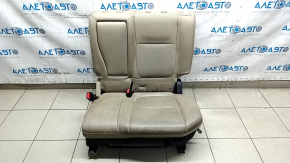 Rear row of seats 2nd row left Mitsubishi Outlander 16-18 rest, beige leather, cracks, scuffs, dry cleaning