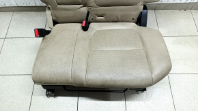 Rear row of seats 2nd row left Mitsubishi Outlander 16-18 rest, beige leather, cracks, scuffs, dry cleaning