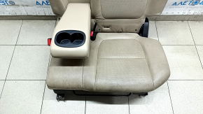 Rear row of seats 2nd row left Mitsubishi Outlander 16-18 rest, beige leather, cracks, scuffs, dry cleaning