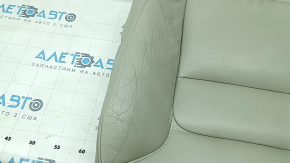 Volvo XC60 18-22 passenger seat upholstery, grey leather, 3 parts, heated, dented, needs cleaning, scratches, backrest mount is broken