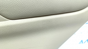Door trim card rear right Mitsubishi Outlander 14-20 beige, armrest beige leather, with handle and seal, scratches, abrasions