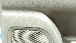 Door trim card rear right Mitsubishi Outlander 14-20 beige, armrest beige leather, with handle and seal, scratches, abrasions