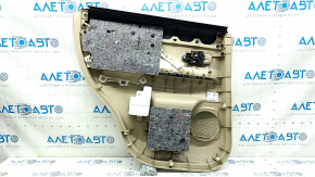 Door trim card rear right Mitsubishi Outlander 14-20 beige, armrest beige leather, with handle and seal, scratches, abrasions