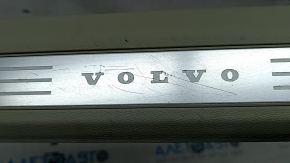 Front left threshold trim Volvo XC60 18-23 gray with chrome insert, scratches, needs cleaning
