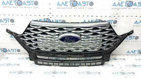 Grille radiator grill with frame and chrome in assembly Ford Explorer 20-23 under the camera, Platinum, with emblem
