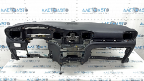 Torpedo front panel with AIRBAG Ford Explorer 20-24 leather black, Platinum, with speaker overlay