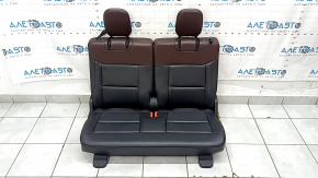 Rear row of seats 3 row Ford Explorer 20-24 leather black-brown, Platinum, electric folding, headrest does not fold