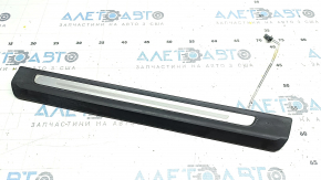Door sill trim front left outer Audi Q7 16-24 black with chrome, backlight, scratches, bump