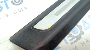 Door sill trim front left outer Audi Q7 16-24 black with chrome, backlight, scratches, bump