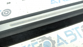 Door sill trim front left outer Audi Q7 16-24 black with chrome, backlight, scratches, bump