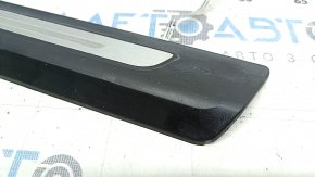 Door sill trim front left outer Audi Q7 16-24 black with chrome, backlight, scratches, bump
