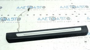 Door sill trim front right outer Audi Q7 16-24 black with chrome, backlight, scratches