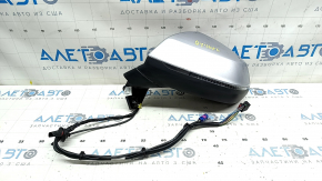 Left side mirror complete Audi Q7 16-19 15+4 pins, heated, auto folding, turn signal, auto dimming, camera, BSM, silver