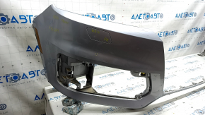 Bare front bumper Audi Q7 16-19 for 4 parking sensors, silver, with reflectors, without washer, scratches, broken fasteners
