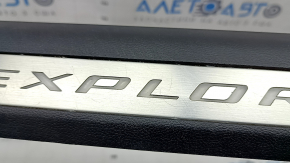 Door sill trim front left Ford Explorer 20-23 black with chrome, with backlight, scratches, corrosion