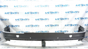 Bare rear bumper lower part Audi Q7 16-19 for 4 parking sensors, silver, scuffed