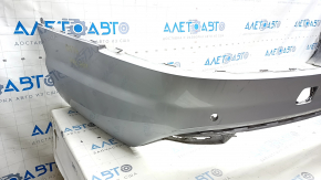 Bare rear bumper lower part Audi Q7 16-19 for 4 parking sensors, silver, scuffed
