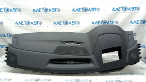 Torpedo front panel with AIRBAG Audi Q7 16-19 under projection, black-gray leather, rusty pyropatron