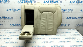 Rear row of seats upper part left Lincoln MKZ 13-16 beige leather, with belt and armrests, bumps and dents on the leather, for dry cleaning