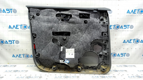 Door trim card front right Audi Q7 16-19 leather gray BOSE, insert leather gray, molding under dark wood and black gloss, armrest leather gray, tear, for cleaning