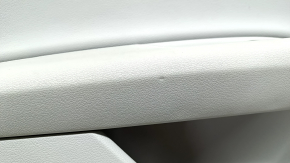 Door trim card rear left Audi Q7 16-19 leather gray BOSE, insert leather gray, molding under dark wood and black gloss, armrest leather gray, with handle and overlays, dented, butt