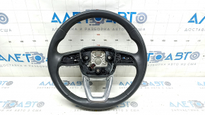 Bare steering wheel Audi Q7 16-19 gray leather, without buttons and paddles, bumps, scratches, crack